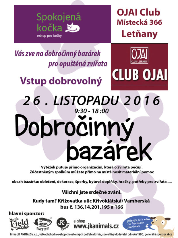 Dobročinný bazárek 26.11. v Praze!